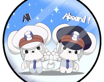 All Aboard! | Subway Boss Tandemaus | Pokemon Scarlet/Violet | 2.25 inch Pinback Buttons!