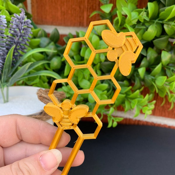Honeycomb and Bee 3D Printed Planter Trellis Plant Support Planter Pal