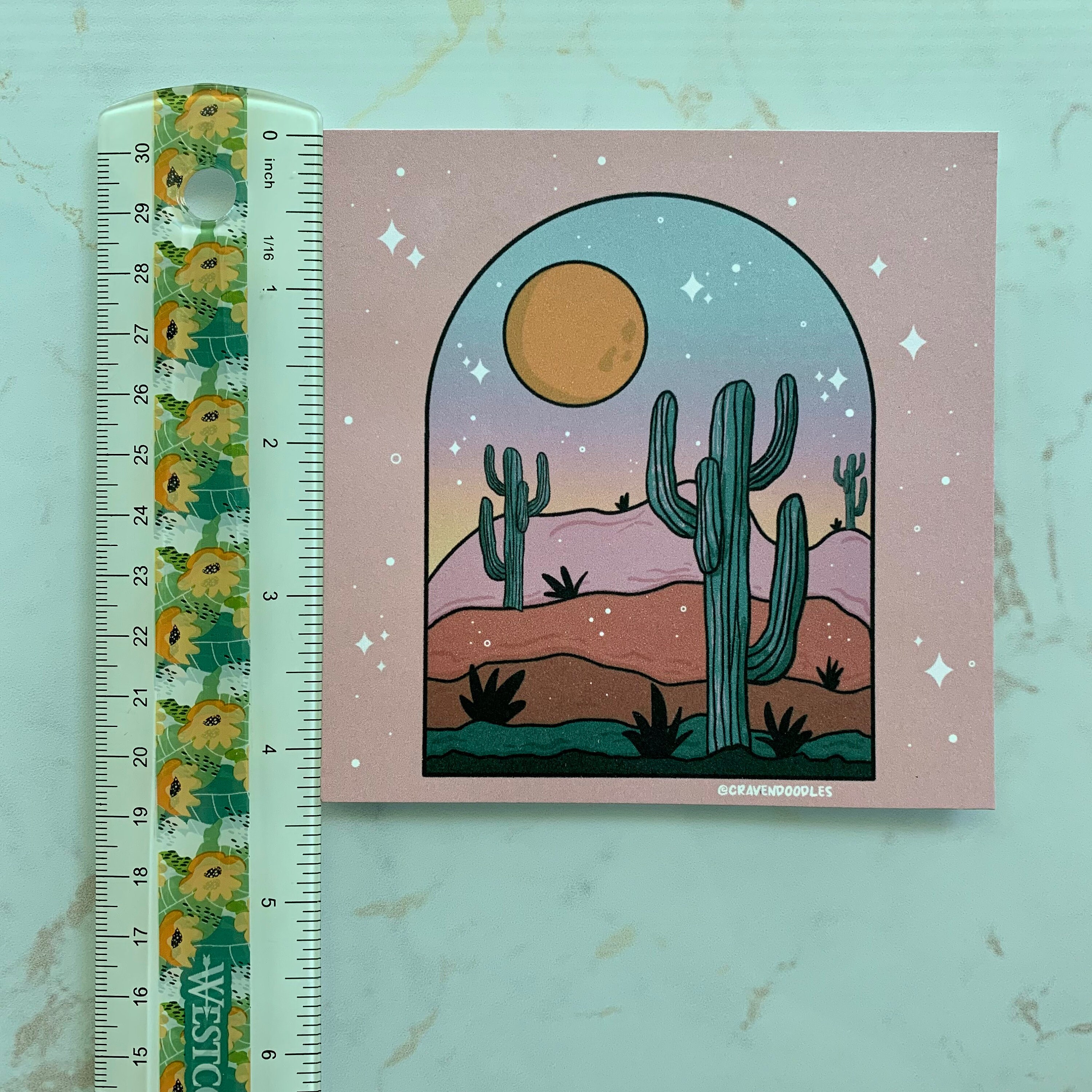Desert Sunset Print Sunset Artwork Desert Landscape Small Print Western ...