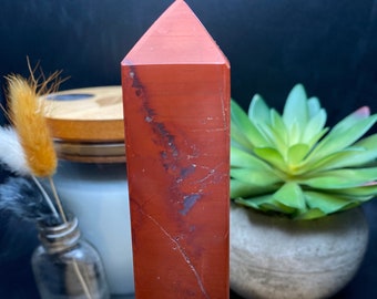 Red Jasper Crystal Tower. Large Natural Red Jasper Crystal Tower 5.5in