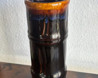 MCM Tiki Brown Drip Bamboo Mug Made by Libbey