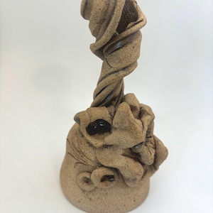 Studio Pottery Bell Signed by Nicole Farhi 1989. Vintage Artisanal  Bell with Flowers Signed Cottage Core Rare
