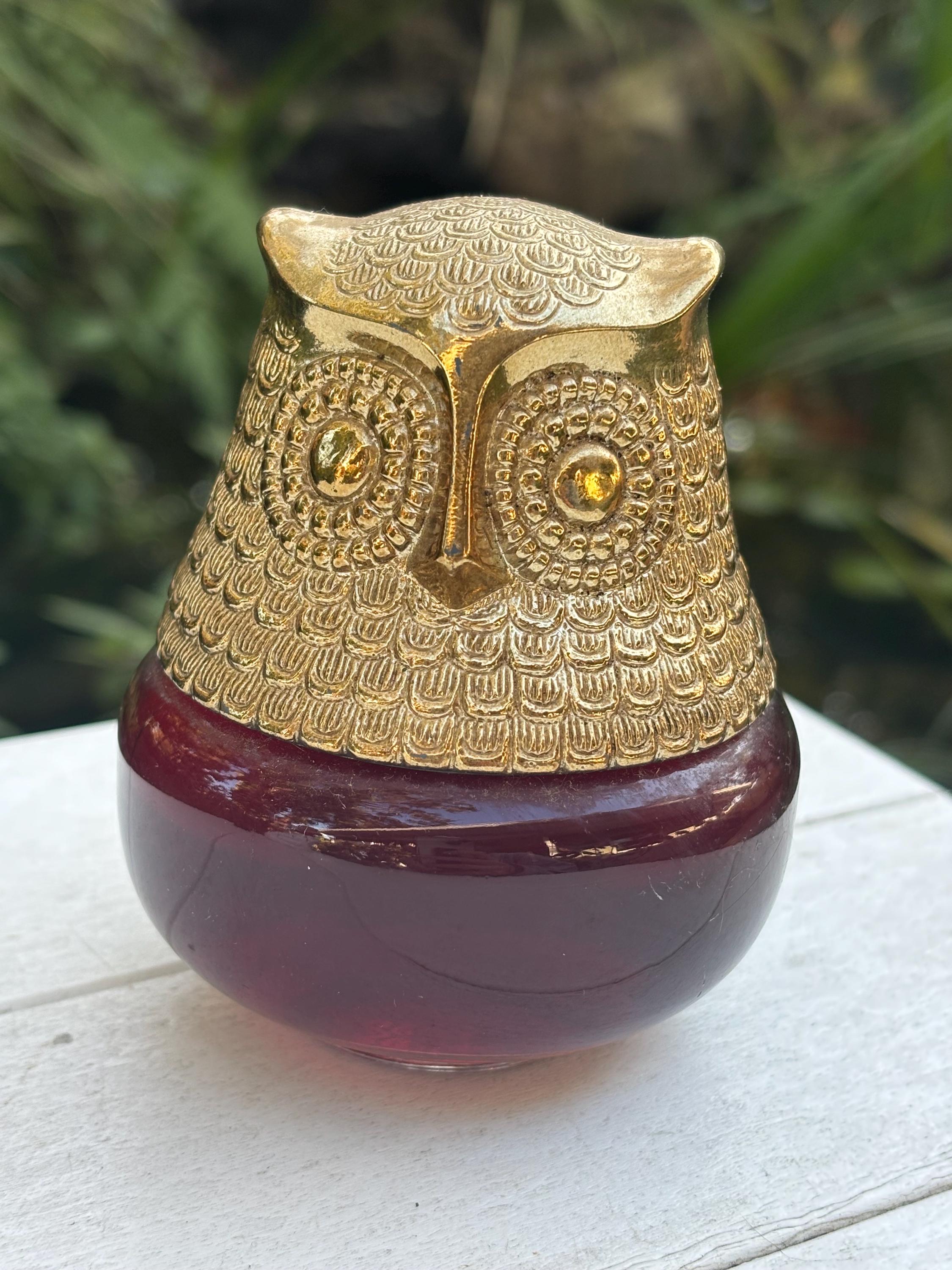 Vintage Avon Owl Gelee Perfume Mid Century Style Owl