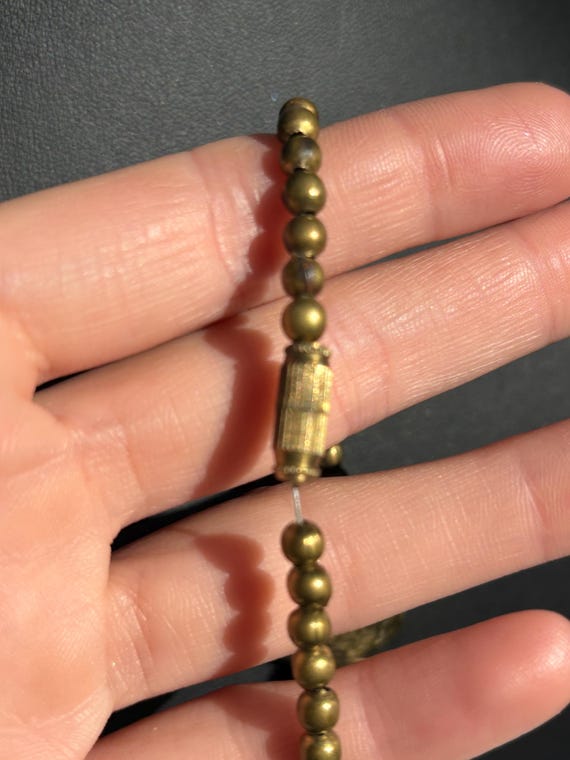 1980s Hammered Brass Disk Statement Necklace - image 4