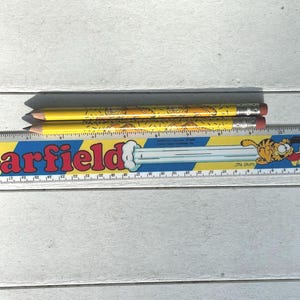 Vintage Garfield Ruler and Pencils Set from the 1980s