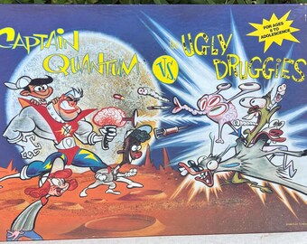Vintage Captain Quantum and the Ugly Druggies Character Board Game from the Ren and Stimpy Show