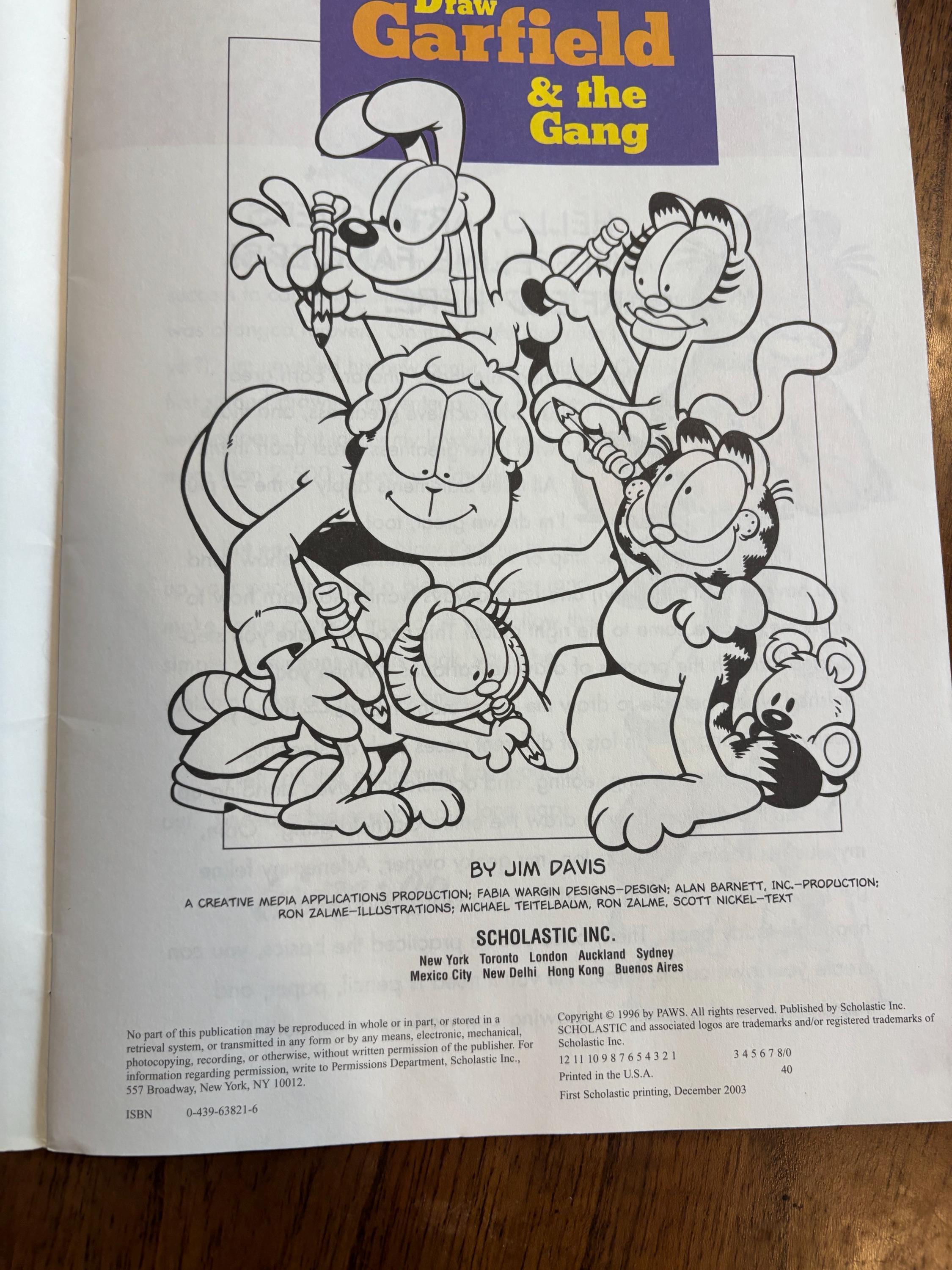 How to Draw Garfield and the Gang by Jim Davis 1996 Edition Art ...