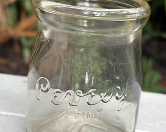 Vintage Pevely Dairy Half Pint Embossed Clear Bottle from St. Louis Missouri