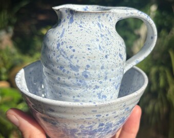 Ardmore Studio Pottery Mini Jug and Bowl, Decor or Sugar and Creamer Set High End English Ceramics Vintage