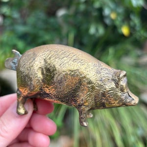 Vintage Brass Pig Small Figurine