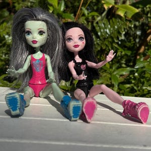 Monster High Draculara and Frankie Stein Dolls Made by Mattel, As Is Set of Two