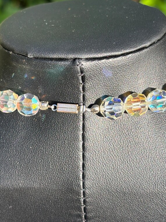 Vintage Aurora Borealis Round Faceted Crystal Bea… - image 5