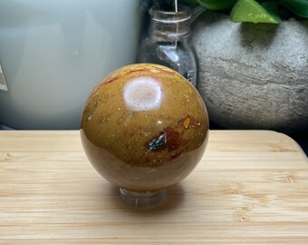 Mookaite Crystal Sphere 42mm. Natural Yellow Color Mookaite Crystal Sphere Carving