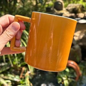 1980s Melita Orange Coffee Mug Stamped, Retro Coffee Mug