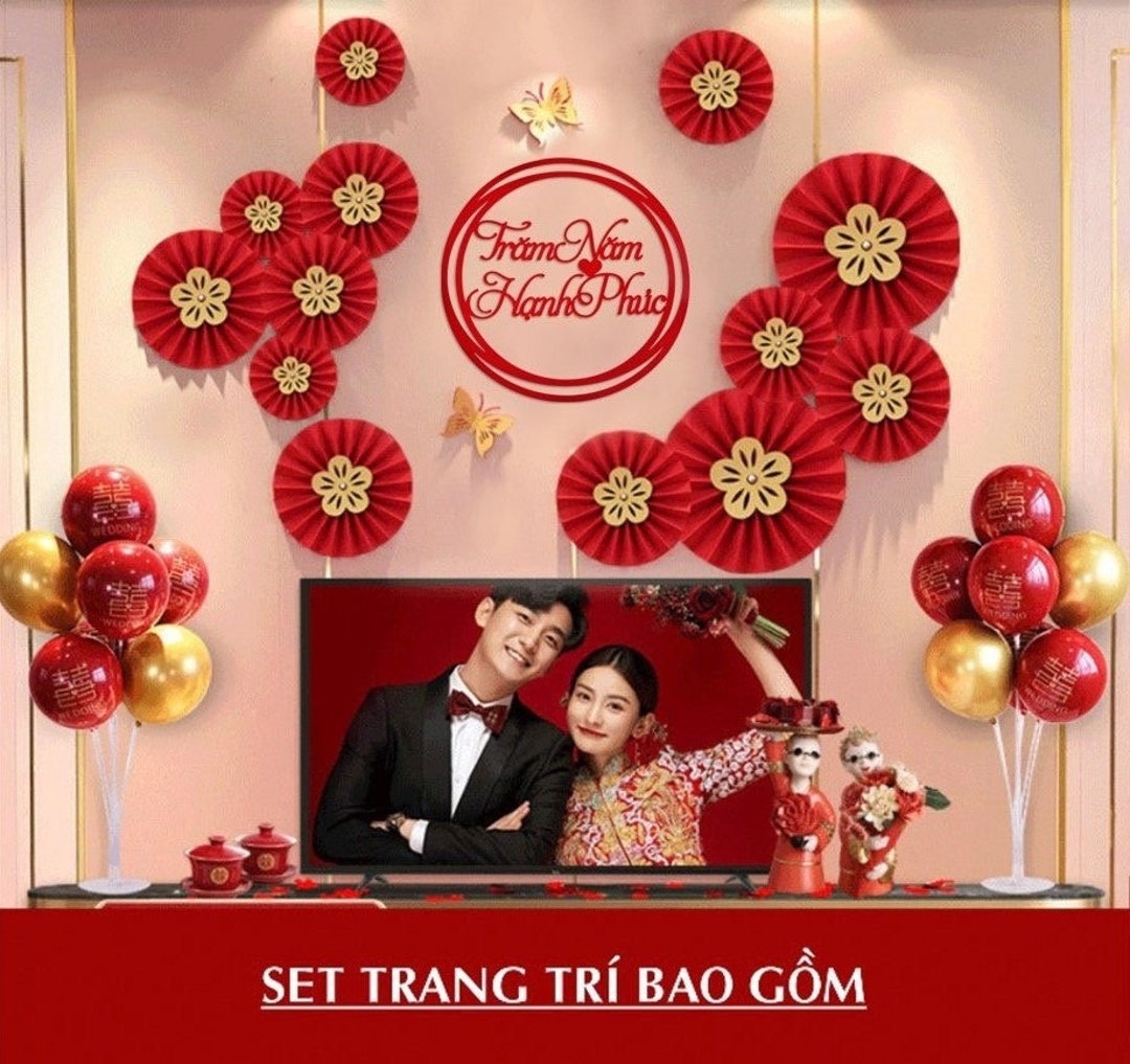 BAIWOVIS 2Pcs Chinese Wedding Favor Candy Plate, Traditional