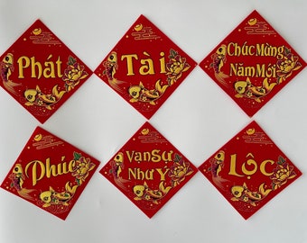 Red Velvet Tet Stickers: Vietnamese New Year Decor