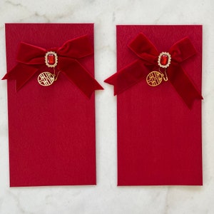 4 Pieces Vietnamese Chinese Wedding Red Lucky Envelopes ( large Size 8.5"x 5")_ Bao Li Xi Cuoi Size Lon| Bao Li Xi Tet | Bao Nap Tai