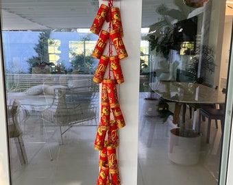 Vietnamese Tet Firecracker Decoration: New Year Lucky Pendant (152cm)