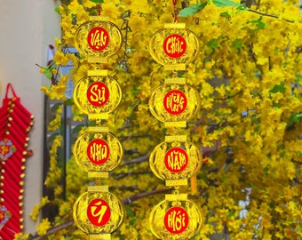 Vietnamese Lunar New Year Couplets: Red & Gold Tet Decorations