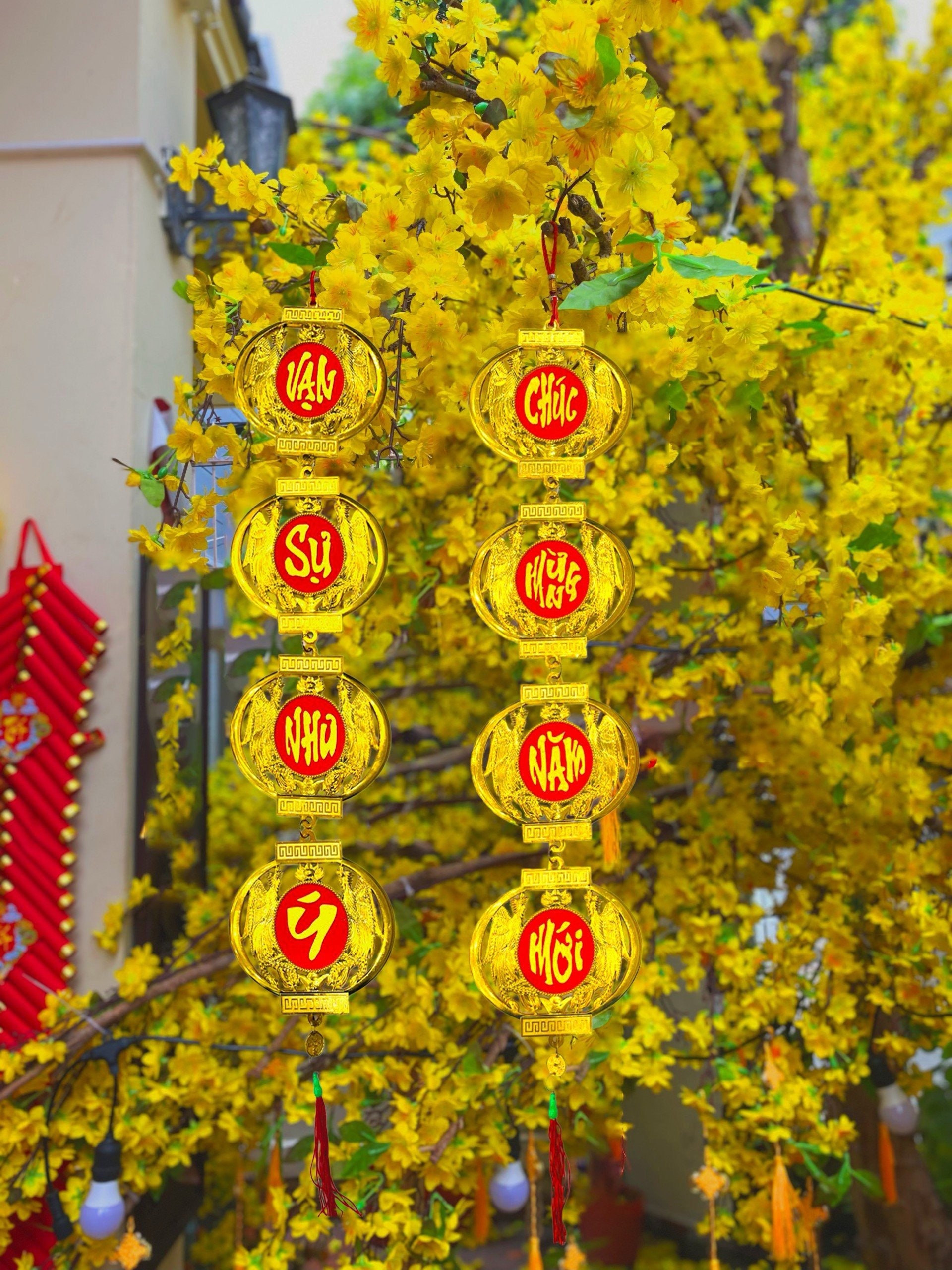 ベトナムの旧正月の連句：赤と金のテト飾り - Etsy 日本