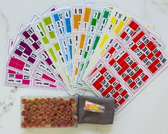 Vietnamese Bingo Lotto Game: Wood Crate Set