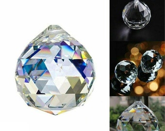 20/30/40/50mm K9 FENG SHUI Hanging Crystal Ball Clear Faceted Sphere Sun Catcher Rainbow Prism
