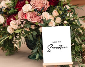 Elegante tafelnummers
