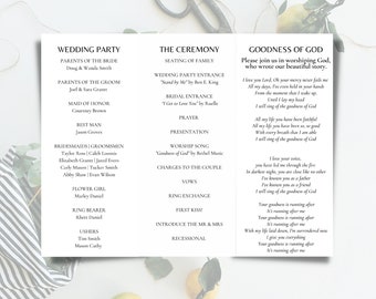 Classic Trifold Wedding Program