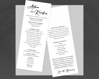 Classic Vertical Wedding Program