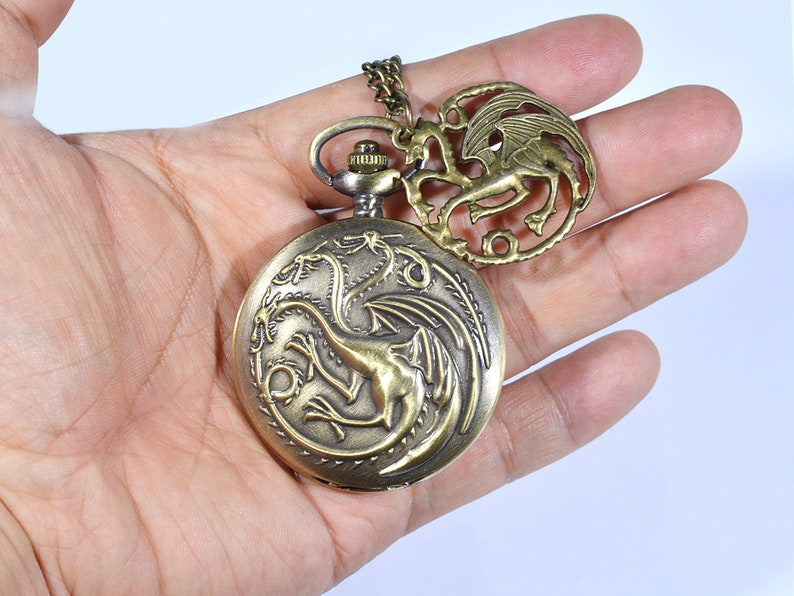 Dragons Pocket Watch Case Dnd patry min brass dice set metal dice 5mm size image 2
