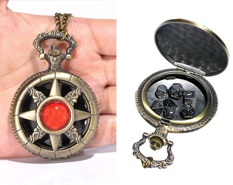 Red Diamond Pocket Watch Shell Case min brass metal dice for dnd patry dice set