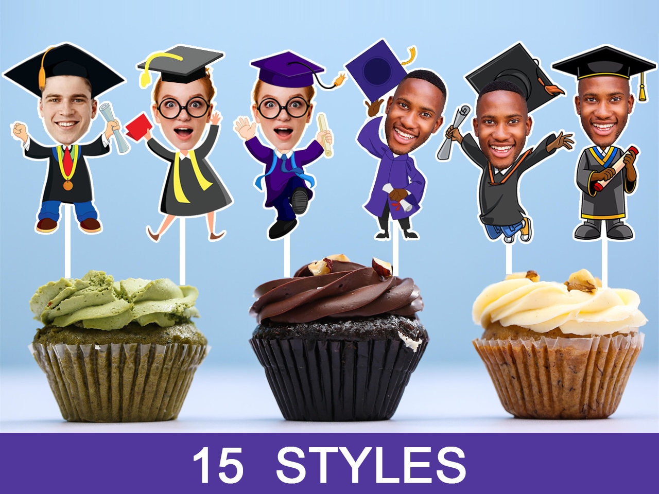 20 Custom Graduation Diplomas Edible Cupcake Toppers or Rice Crispy Treats.  Frosting Sugar Paper Class of 2024 Miniature College High School 