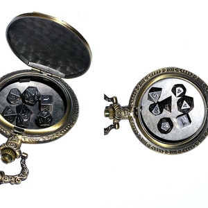 Dragons Pocket Watch Case Dnd patry min brass dice set metal dice 5mm size image 5