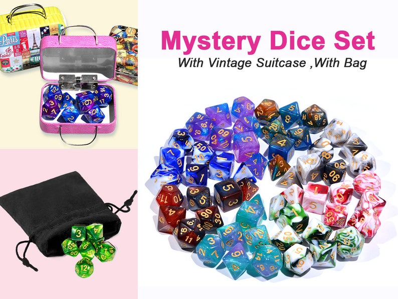 Design Surprise Dice / Mystery DND Dice Set / Randomly Selected / D&D Dice Set / Polyhedral Dice / RPG Dice / Dungeons and Dragons image 1