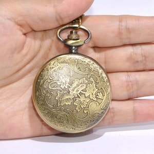 Roman Style Pocket watch Shell with metal dice for dnd patry with 45cm chain 5mm dice image 2