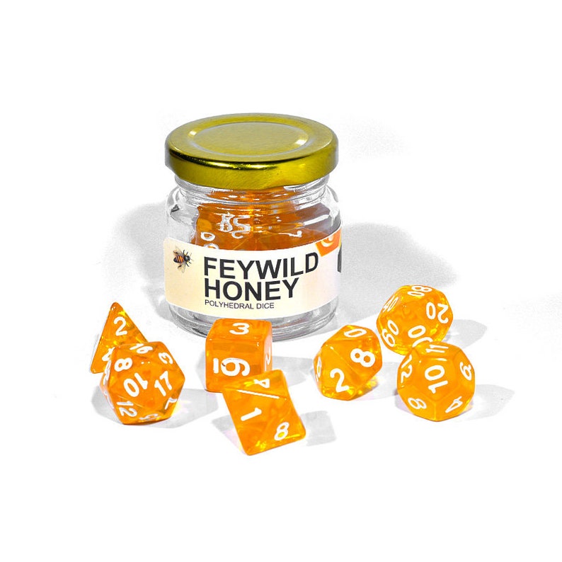 Feywild Honey Dice Set 7 Polyhedral Dice For Dungeons and Dragons For DND Role Playing Dice RPG d20 Critical Role D&D Dice zdjęcie 6