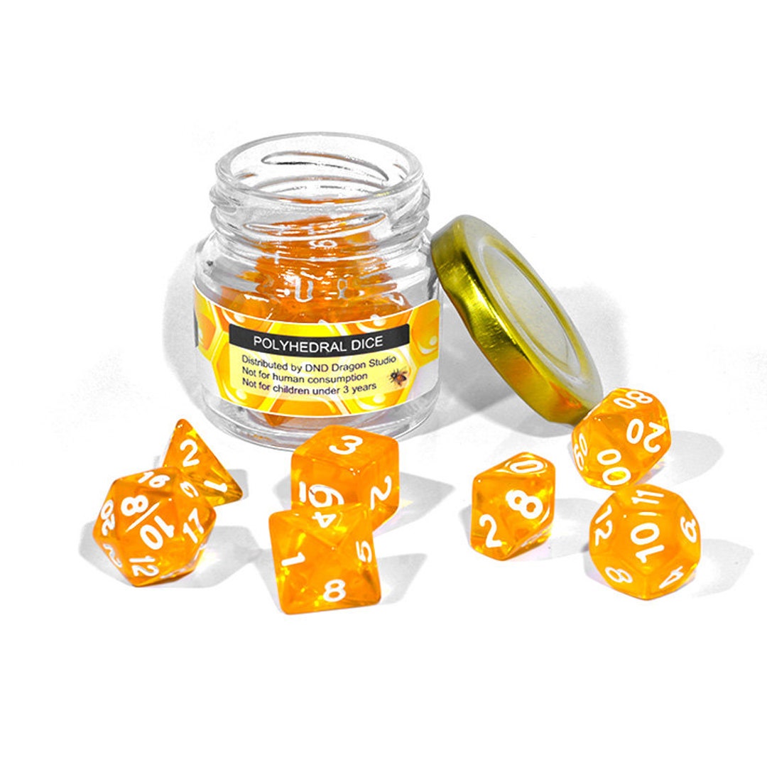 Feywild Honey Dice Set 7 Polyhedral Dice for Dungeons and Dragons for DND Role Playing Dice RPG
