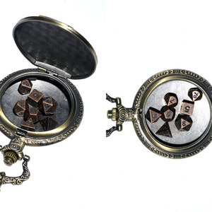 Dragons Pocket Watch Case Dnd patry min brass dice set metal dice 5mm size image 4