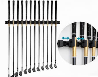 JINTECH3D - Golf club wall rack. Golf club wall display. Golf club holder. 36" Aluminum Track with 18 Club holder set [ US Free Shipping ]