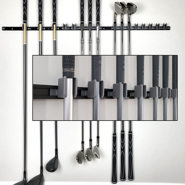 Golf club wall rack. Golf club wall display. Golf club holder. 36" Aluminum Track with 16 holder set [ US Free Shipping ]