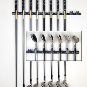JINTECH3D - Golf club wall rack. Golf club wall display. Holds 10 clubs on 24&quot; Aluminum rack [ US Free shipping ]
