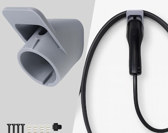 JINTECH3D - EV Charger Holder, Angled insert, SAE J1772 Charger holder, wall mount, For Indoor/Garage