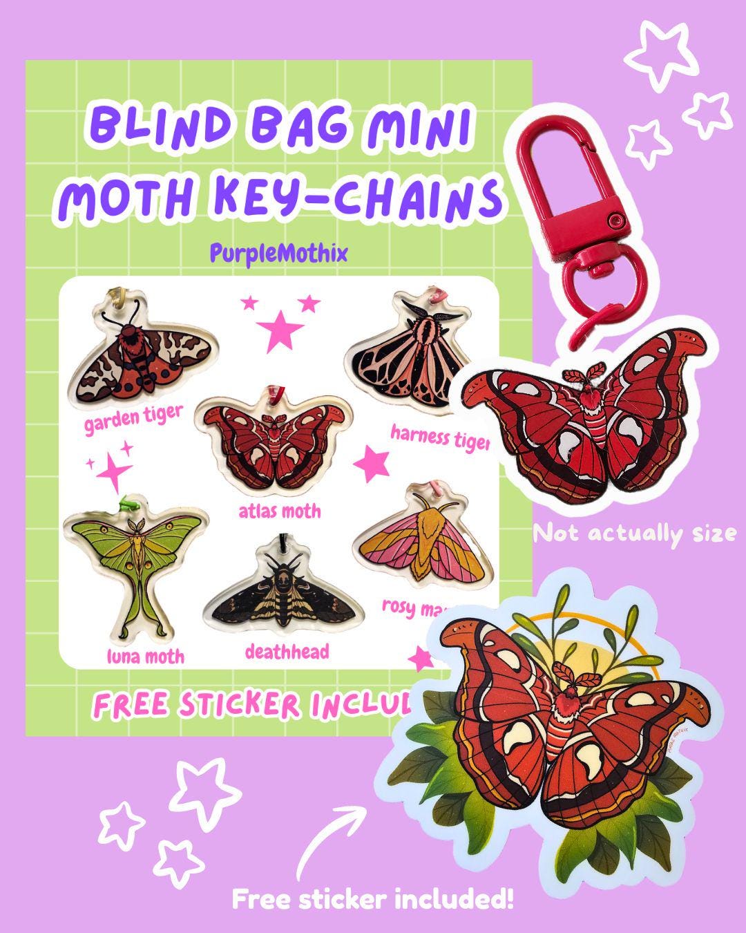 Moth Key Racks Blind Bag Mystery Mini Moth Key-chains | Bugs, Insects, Accessories - Etsy