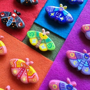 Polymer Clay Moth Magnets: Fridge, Whiteboard Decoration