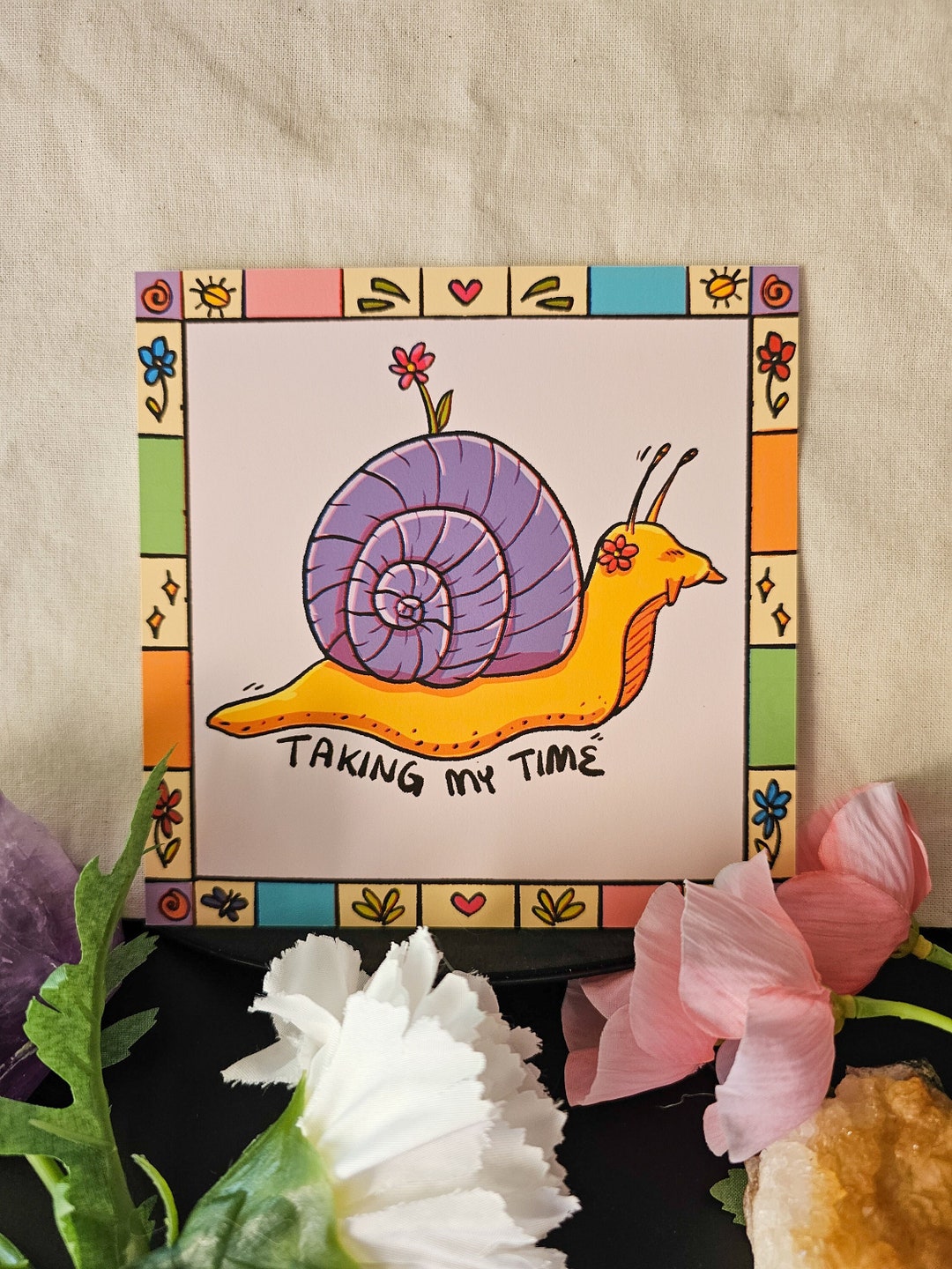 Snail Taking Notes Taking My Time Snail Print | Art Prints, Affirmation, Wall Decor ...