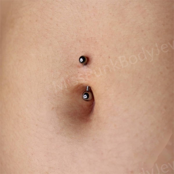 14G/1.6mm F136 Titanium Belly Button Ring/ Internally Threaded Belly Bar/ Daily Belly Jewelry/ Fresh Piercing Jewelry/ Hypoallergenic Bar