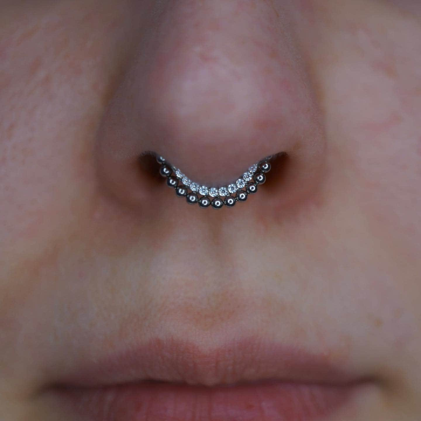 925 Sterling Silver Gold Seamless Septum Nose Ring 5/16