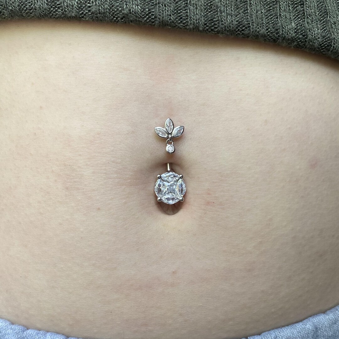 14G Sterling Silver Belly Button Ring Silver Piercing Etsy