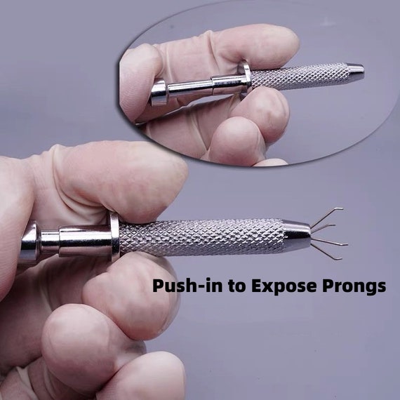 Piercing Ball Grabber Tool Pick Up Tool with 4 Prongs Holder