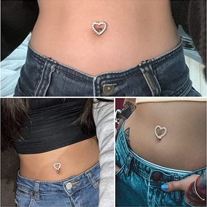 14G 316L Steel Reverse Heart Belly ring| Heart Navel Ring| CZ Belly Ring| Steel Belly Button Ring| Belly Piercing| Belly Barbell| Belly ring